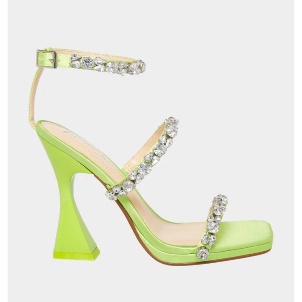 BETSEY JOHNSON Lime Green Gem Heels